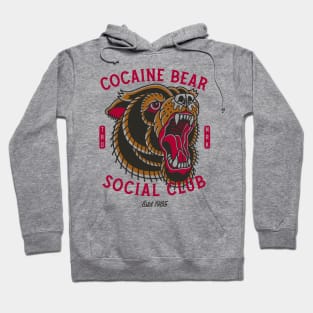 Cocaine Bear Social Club - Vintage Traditional Tattoo Hoodie